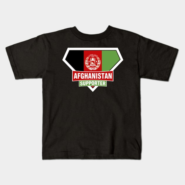 Afghanistan Super Flag Supporter Kids T-Shirt by ASUPERSTORE